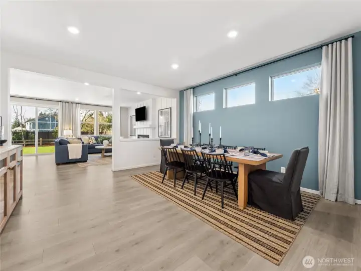 Dining room has plenty of room to expand if needed for larger gatherings.  Picture for representational purposes only, colors and features may vary.