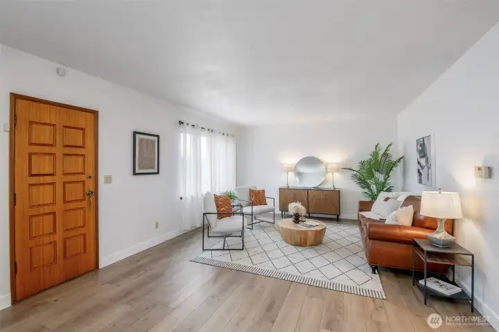 Front door entrance serves as the division of rooms