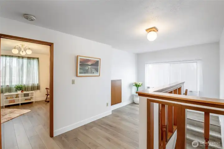 Loft at the top of the stairs- bring your ideas!