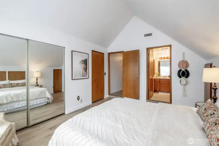 2 more oversized closets in the primary plus two access points for attic storage