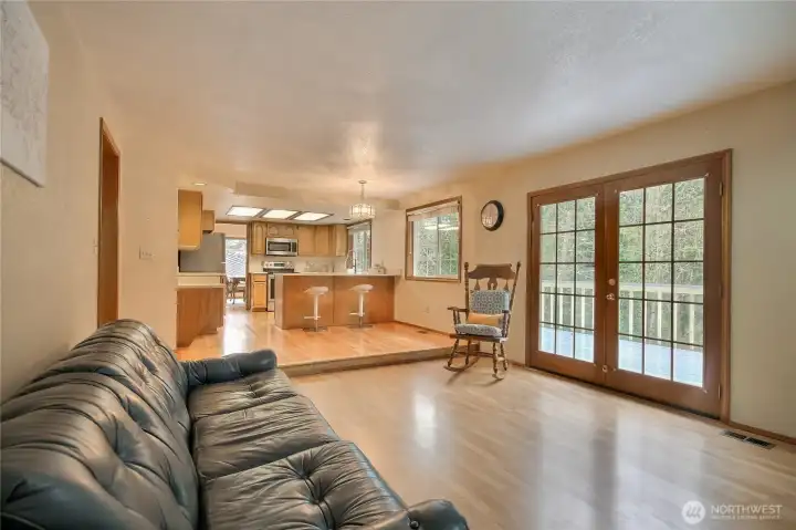 French doors to massive deck