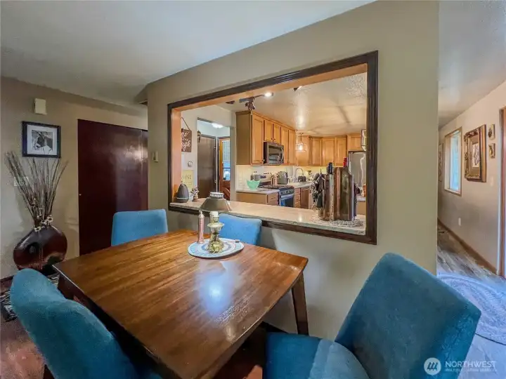Dining area open to the kitchen.