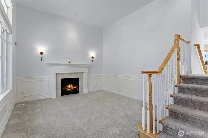 Living room left the front door entrance