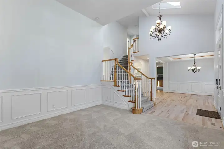 View of living room through to dining room