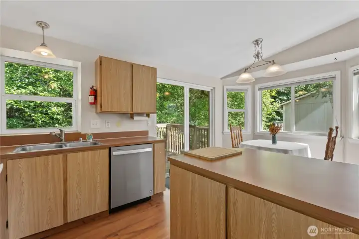 A bright, functional kitchen