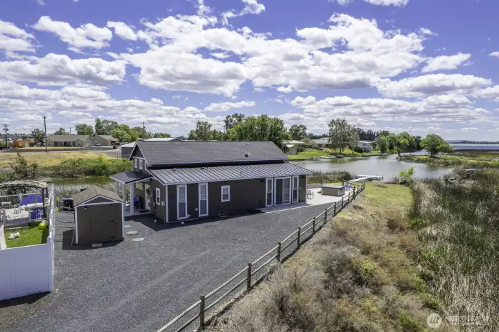 The driveway that leads to this distinctive boathouse-inspired home! The driveway that leads to this distinctive boathouse-inspired home!
