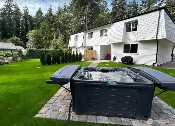 Backyard with Hot Tub off Unit A Backyard with Hot Tub off Unit A