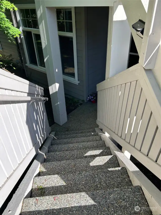 Stairs down to unit