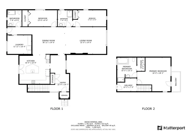 Floor plan of the home showing a well-thought-out layout with spacious rooms, modern amenities, and both first and second floors detailed for easy navigation.