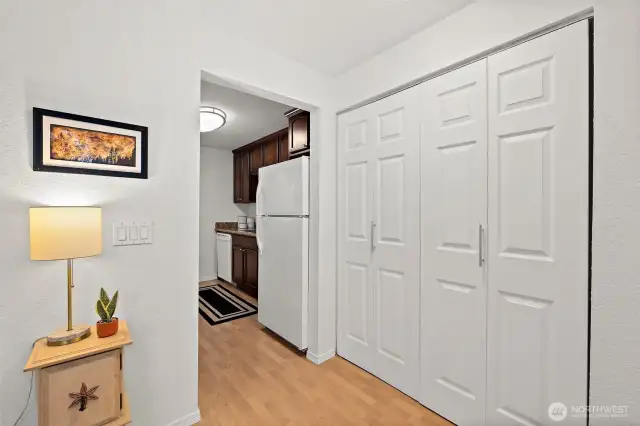 Large coat closet near entry