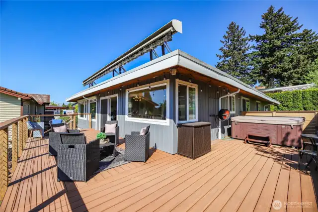 Wrap around deck with hot tub!