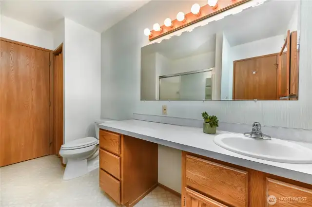 Full bath with plenty of storage