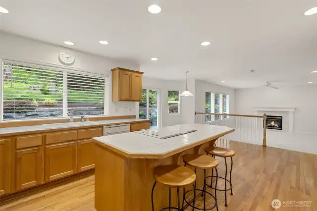 Kitchen view of Family Room