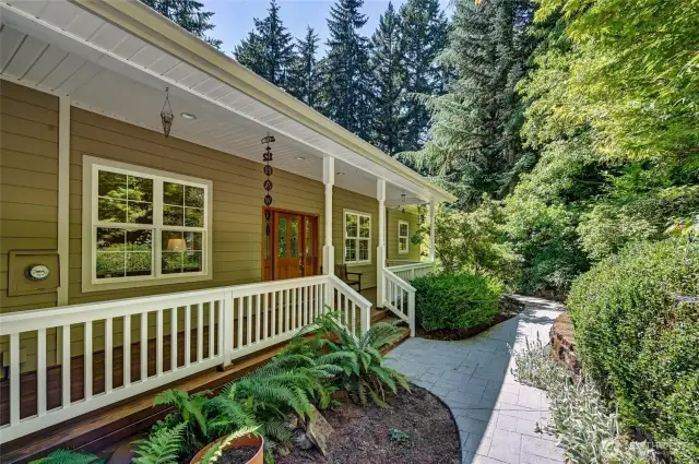 Your front entrance or shaded gathering spot.  Bring your own rocking chairs!