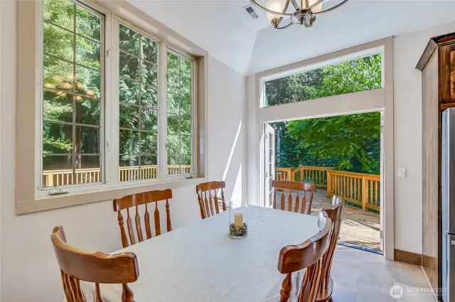 Kitchen access to the Barbie?  Short hop to the pool or jacuzzi?