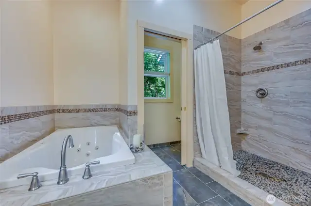 Two shower heads for hot showers from the tankless water heater...so virtually endless water!