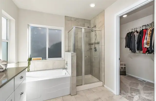 soaker tub and separate shower