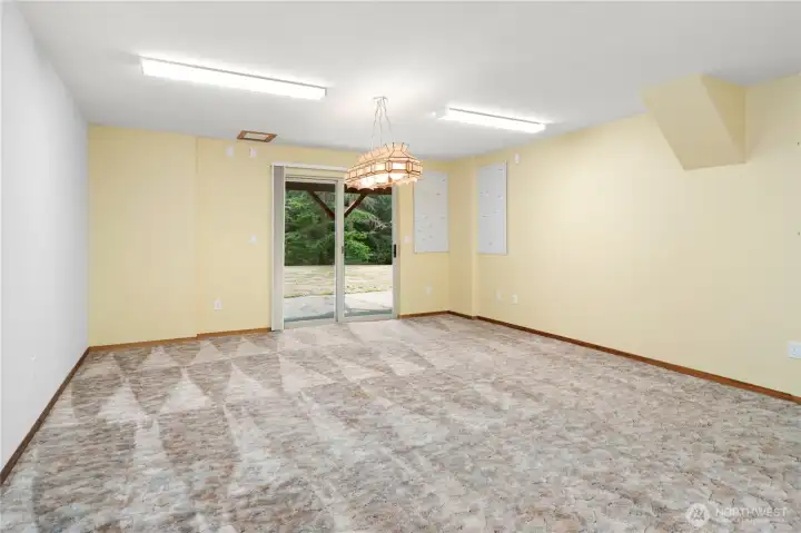 Downstairs living room facing back of home.