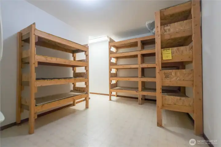 Downstairs storage room.