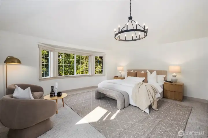 Huge Primary Bedroom with vaulted ceilings