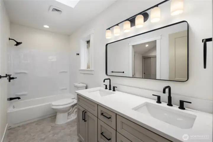 Jack & Jill bathroom with double vanity