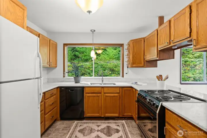 Ample storage and well-placed appliances make meal preparation a breeze.