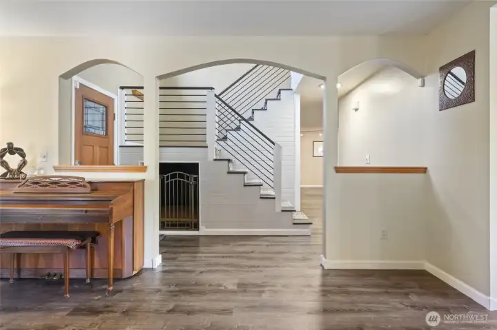 Custom stairway niche added (Perfect for storage, pet kennel, etc...) along with upgraded stair railing.