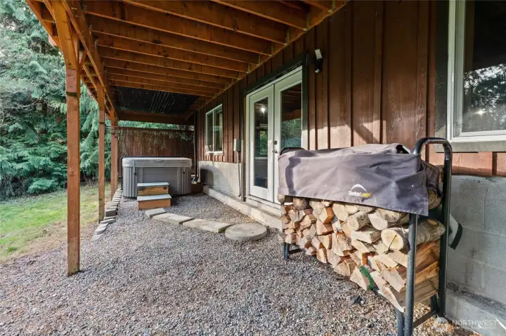 Patio off Basement - Hot Tub Conveys