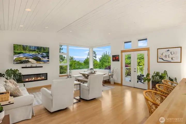 French glass doors lead to the large entertaining deck.