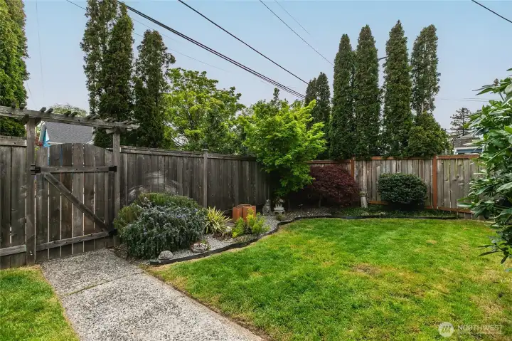 Notice the front gardens as you enter the gate...