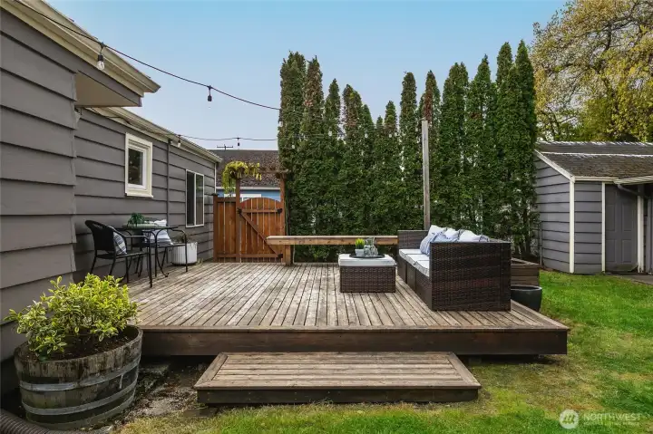 Easy access from the garage or the gate off of the driveway to the back door