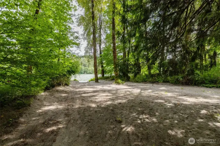 Beach leading down to river