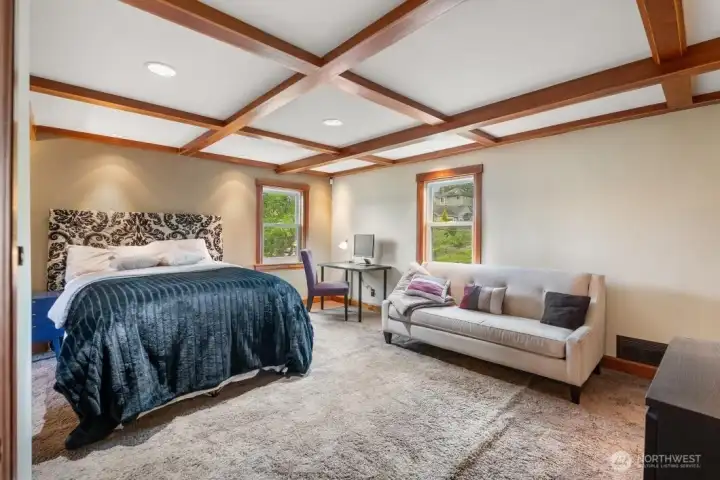Master bedroom West and South facing windows