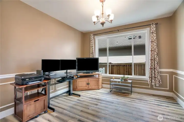 Formal Dining Room currently used as a home office. Formal Dining Room currently used as a home office.