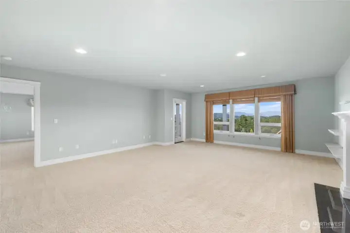 Large family room on the lower level.