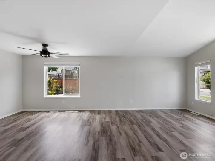 Main floor living & dining room