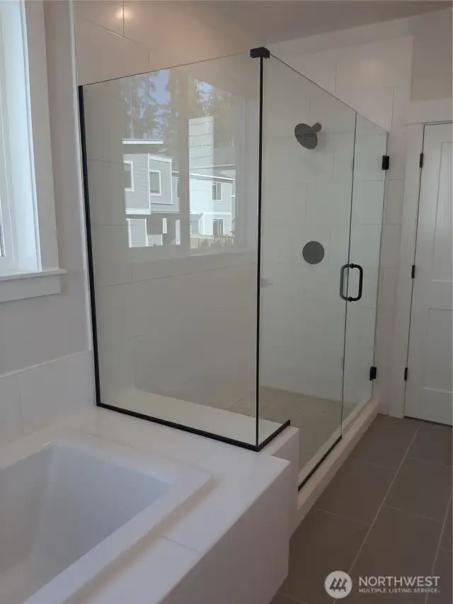 Generous primary bath shower