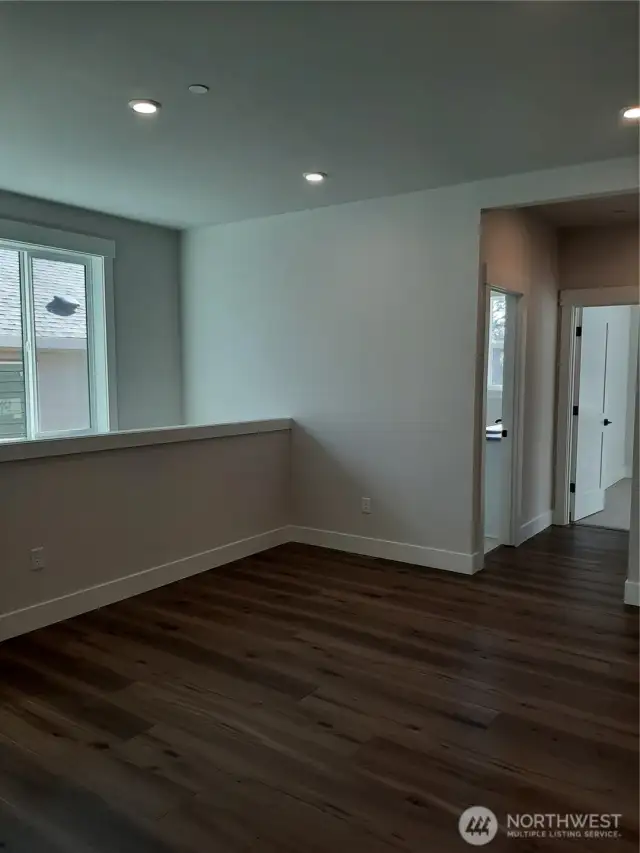 Open loft on the second level is a welcome flex space.