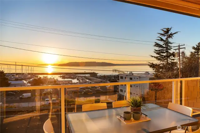 You'll never tire of having a front row seat for incredible sunsets and views of Puget Sound and the Olympic Mountains!