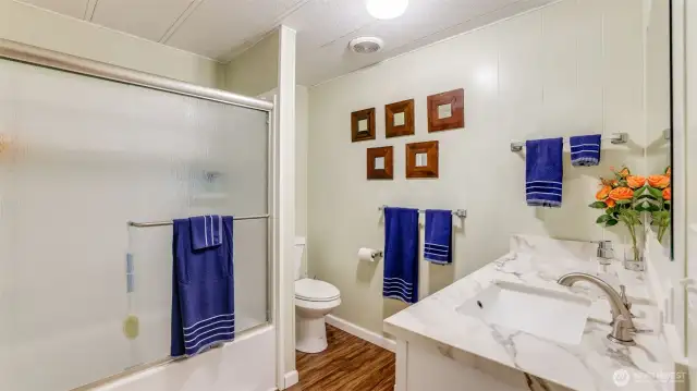 Main/guest bathroom also tastefully updated