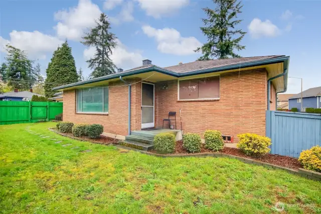 Front view - notice beautiful brick house