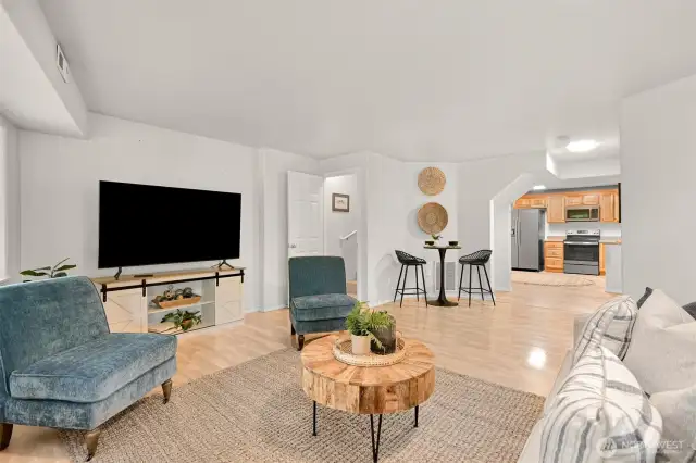 The downstairs makes for a turn-key guest home or profitable rental space.