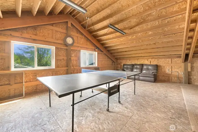 ... with loft space for games, music, movies, or storage