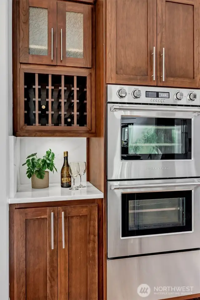 Built-in wine storage and Fisher & Paykel double oven!