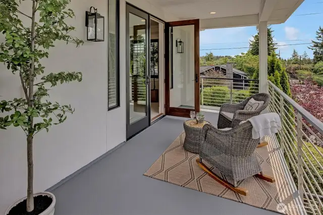 An extension of the owner's suite, this elegant deck offers a serene space for morning coffee, fresh air and peaceful moments.