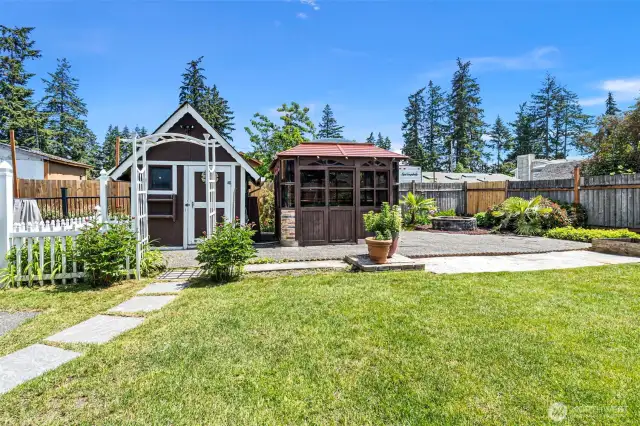 Outbuilding for storage of "things" and storage of hot tub.