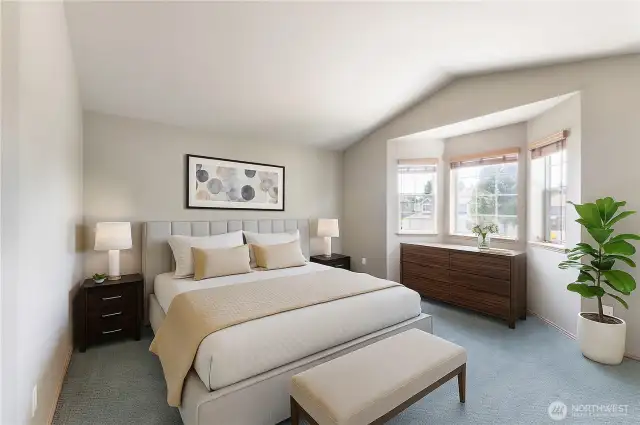 Primary Bedroom, virtually staged