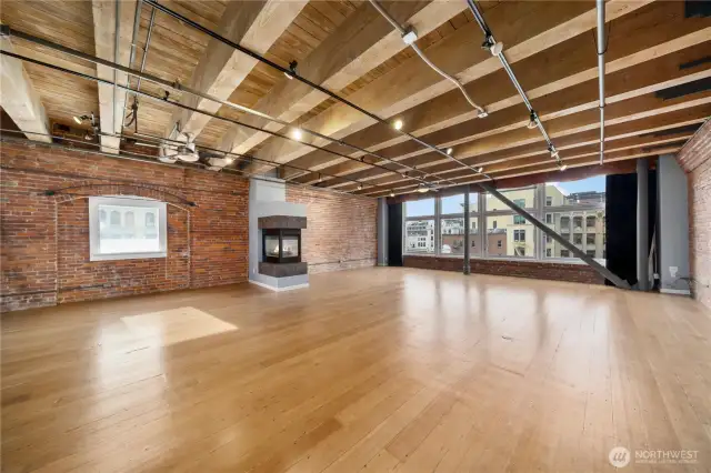 Open floorplan to design as you see fit. Gas fireplace. Pivot windows that have recently been replaced, and earthquake retrofitting .