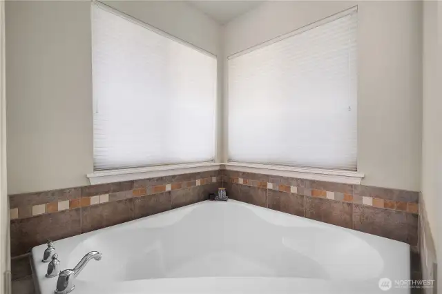Large soaking tub in Primary Bath.