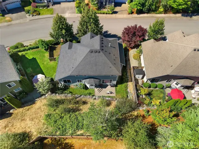 Aerial view of back of home.